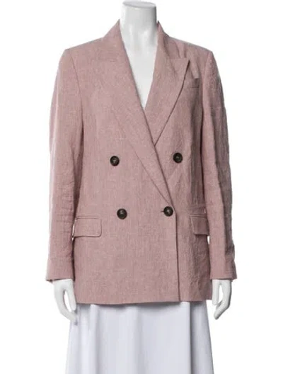 Pre-owned Brunello Cucinelli Linen Blazer In Pink