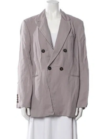 Pre-owned Brunello Cucinelli Linen Blazer In Purple