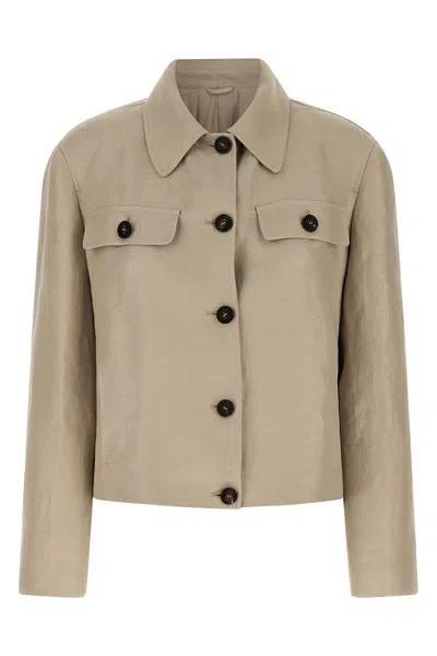 Brunello Cucinelli Linen Blazer In Sand