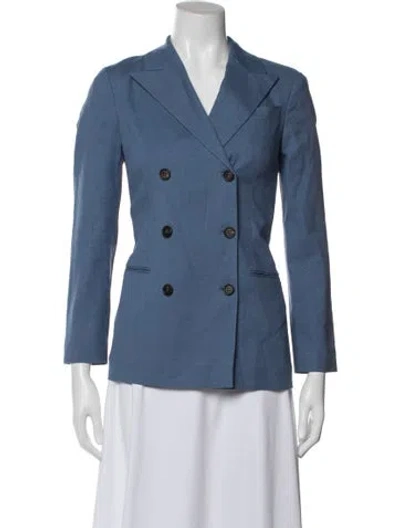 Pre-owned Brunello Cucinelli Linen Blazer W/ Tags In Blue
