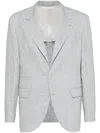 Brunello Cucinelli Linen Unconstructed Blazer In White