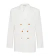 Brunello Cucinelli Patched Pocket Double-breasted Plain Dinner Jacket In White