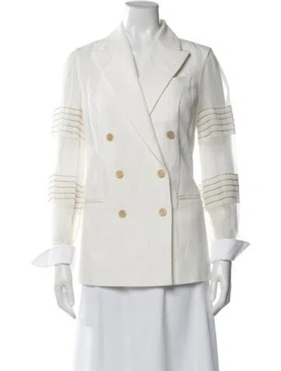 Pre-owned Brunello Cucinelli Linen Blazer In White