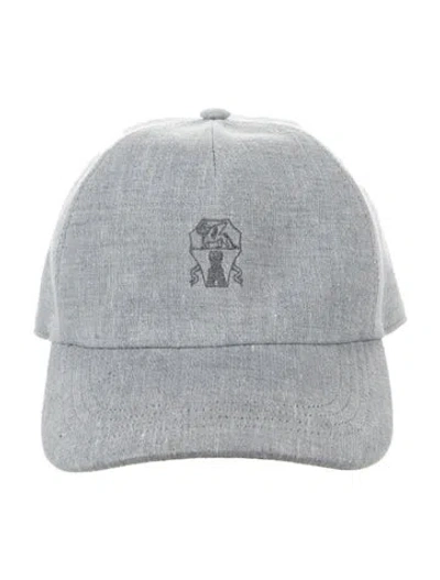 Pre-owned Brunello Cucinelli Linen Blend Baseball Hat W/tags In Gray