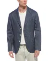 Brunello Cucinelli Linen-blend Blazer In Blue