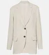 Brunello Cucinelli Single Breast Linen Jacket In Beige