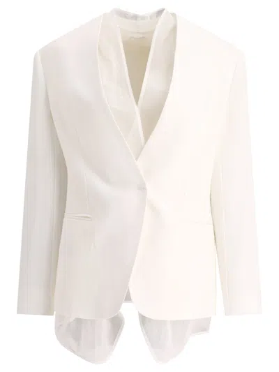 BRUNELLO CUCINELLI LINEN BLEND BLAZER JACKETS WHITE