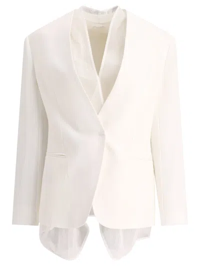Brunello Cucinelli Linen Blend Blazer Jackets White In Neutral