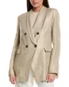 Brunello Cucinelli Linen-blend Blazer In Multi