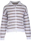 Brunello Cucinelli Linen-blend Cardigan In White