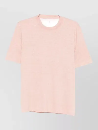 Brunello Cucinelli Linen And Cotton Jersey Crew-neck T-shirt With Faux-layering In Multi