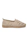 Brunello Cucinelli Linen-blend Dazzling Foliage Lace Knit Espadrilles In Brown