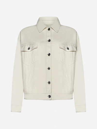 Brunello Cucinelli Linen-blend Denim Jacket In Chalk