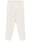Brunello Cucinelli Trousers Linen Blend Drawstring Waistband In White
