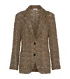 Brunello Cucinelli Linen-blend Foliage Blazer In Brown