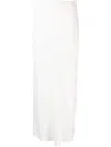 Brunello Cucinelli Fluid Linen Blend Twill Long Skirt In White