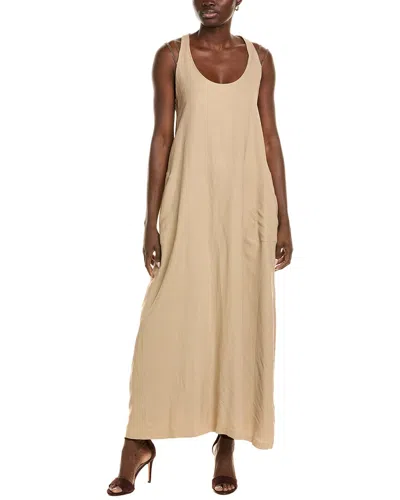 Brunello Cucinelli Linen-blend Maxi Dress In Beige