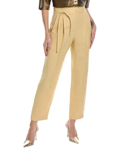 Brunello Cucinelli Linen-blend Pant In Yellow