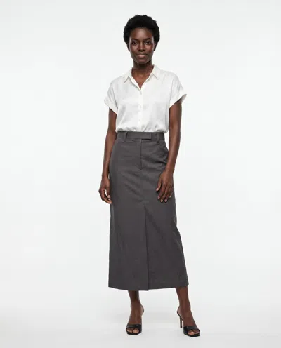 Brunello Cucinelli Linen Blend Pencil Skirt In Black