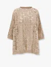 Brunello Cucinelli Linen Blend Perforated Sweater With Sequins