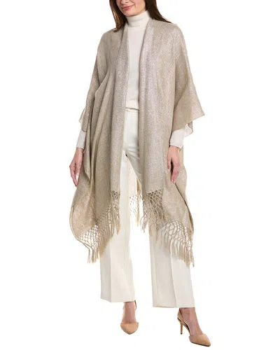 Brunello Cucinelli Linen-blend Poncho In Brown