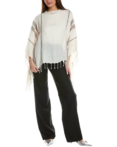 Brunello Cucinelli Linen-blend Poncho In White