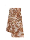 Brunello Cucinelli Linen Blend Scarf With Sparkiling Effect In Brown