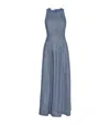 Brunello Cucinelli Linen And Virgin Wool Twill Dress In Blue