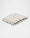 Brunello Cucinelli Linen Blend Striped Scarf In C0001 White And Beige