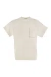 Brunello Cucinelli Classic Pocket Tee Shirt Clothing In Neutral