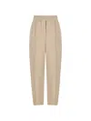 Brunello Cucinelli Linen Blend Trousers Pleated Front Pockets In Neutral