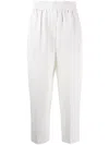 Brunello Cucinelli Women Viscose And Linen Fluid Twill Baggy Pull-on Pants In Beige