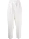 Brunello Cucinelli Women Viscose And Linen Fluid Twill Baggy Pull-on Pants In Beige