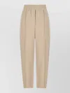 Brunello Cucinelli Linen Blend Trousers Pleated Front Pockets In Neutral