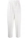 Brunello Cucinelli Linen Blend Trousers In White