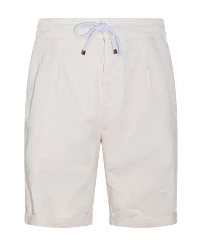 Brunello Cucinelli Linen-blend Twill Shorts In White
