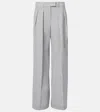 Brunello Cucinelli Linen-blend Wide-leg Pants In Grey