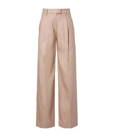 Brunello Cucinelli Linen-blend Wide-leg Pants In Multi