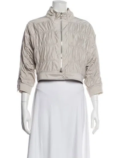 Pre-owned Brunello Cucinelli Linen Bomber Jacket In Neutral