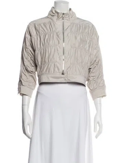 Pre-owned Brunello Cucinelli Linen Bomber Jacket In Neutrals