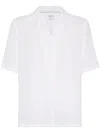 Brunello Cucinelli Men Short Sleeve Shirt In White