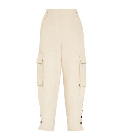 BRUNELLO CUCINELLI LINEN CARGO TROUSERS