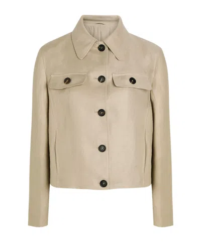 Brunello Cucinelli Linen Coat In Brown
