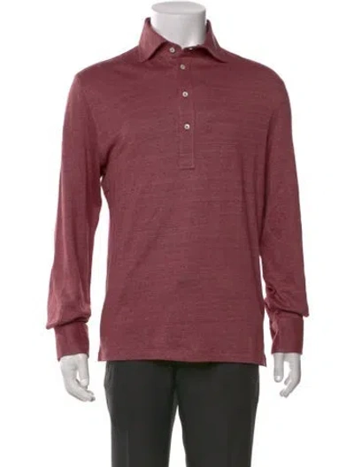Pre-owned Brunello Cucinelli Linen Collar Polo Shirt W/ Tags In Pink
