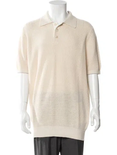 Pre-owned Brunello Cucinelli Linen Collar Polo Sweater In Neutral