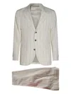 Brunello Cucinelli Tailored Suit With Notch Lapel And Back Vent In Weiss