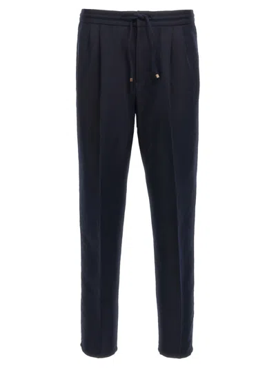 BRUNELLO CUCINELLI BRUNELLO CUCINELLI LINEN-COTTON BLEND TROUSERS WITH ADJUSTABLE DRAWSTRING