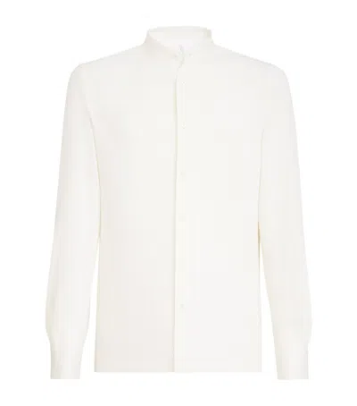 Brunello Cucinelli Linen-cotton Chevron Shirt In White