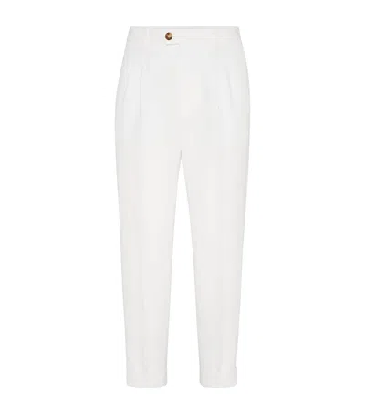 BRUNELLO CUCINELLI LINEN-COTTON LEISURE TROUSERS