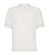 Brunello Cucinelli Linen-cotton Ribbed Henley T-shirt In White